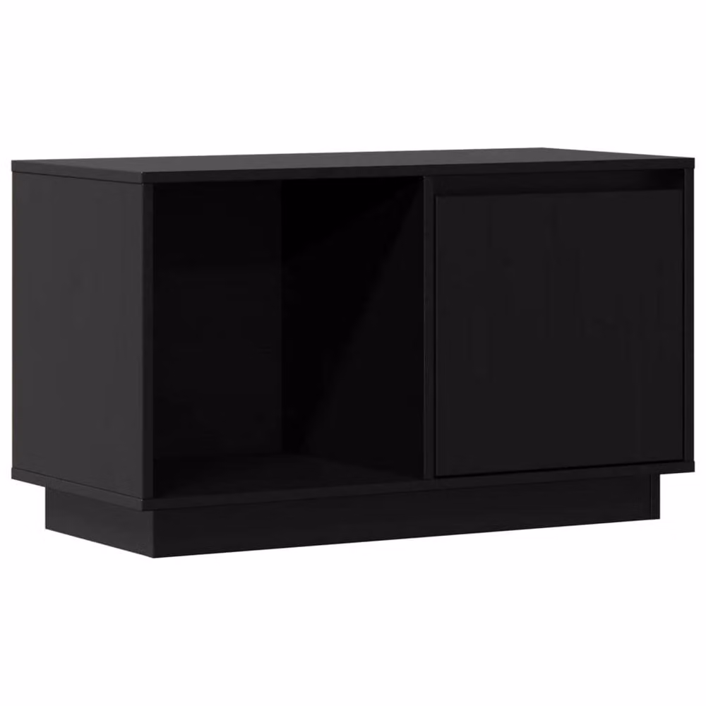Berkfield Home Black Solid Wood Pine TV Cabinet W/D/H: 74 x 35 x 44 cm – 3