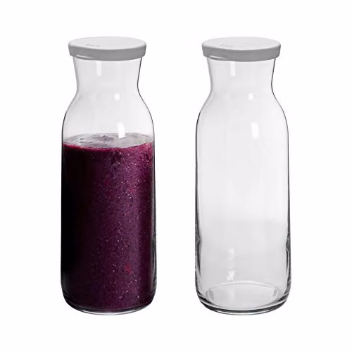 Argon Tableware Brocca Glass Carafes with Lids, Pack of 2, 1.2 l, Transparent – 1
