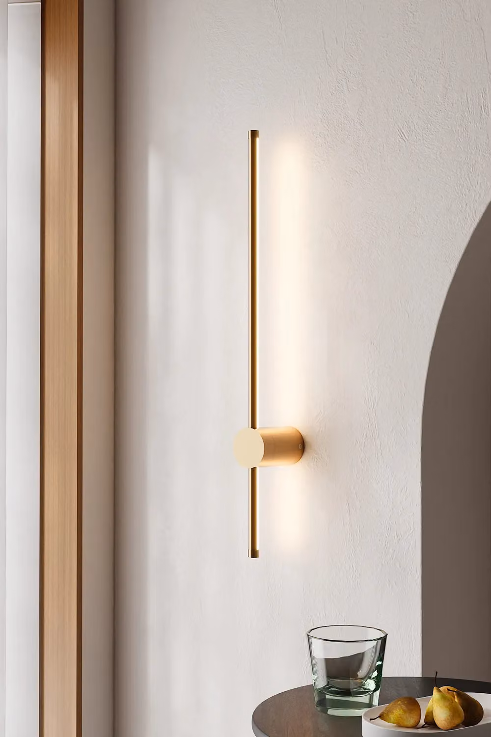 Living and Home 360 Degree Rotatable LED Straight Wall Light in Gold with Warm White Light, 60 cm – 3