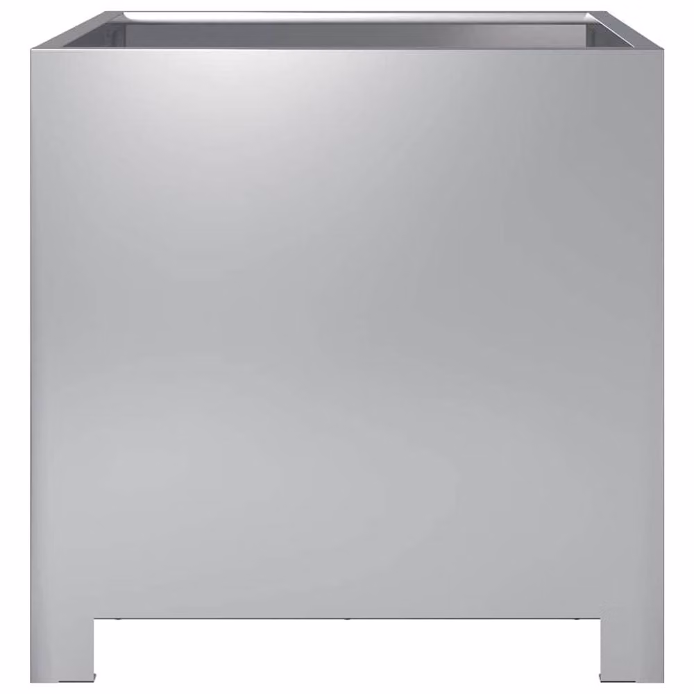 Berkfield Home Durable Galvanised Steel Garden Planter Tub in Silver, W/D/H: 40 x 40 x 40 cm – 3