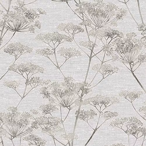 Graham & Brown Grey Serene Seedhead Botanical Floral Wallpaper