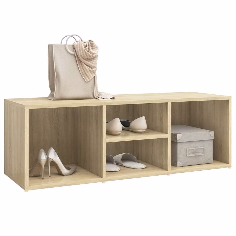 Berkfield Home Shoe Storage Bench in Sonoma Oak, Beige, W/D/H: 105 x 35 x 35 cm – 2
