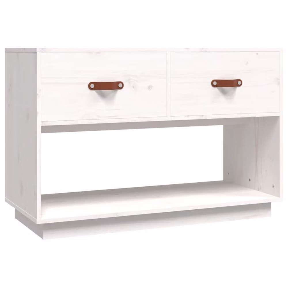 Berkfield Home White Solid Wood Pine TV Cabinet W/D/H: 90 x 40 x 60 cm – 2