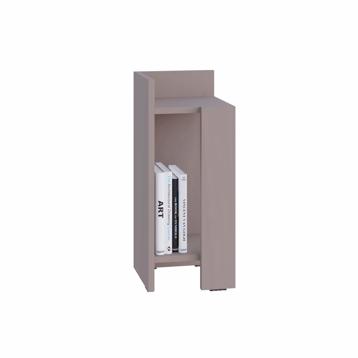Decortie Elos Modern Narrow Left Module Bedside Table in Grey, W: 25 cm, H: 60 cm, D: 27 cm – 2