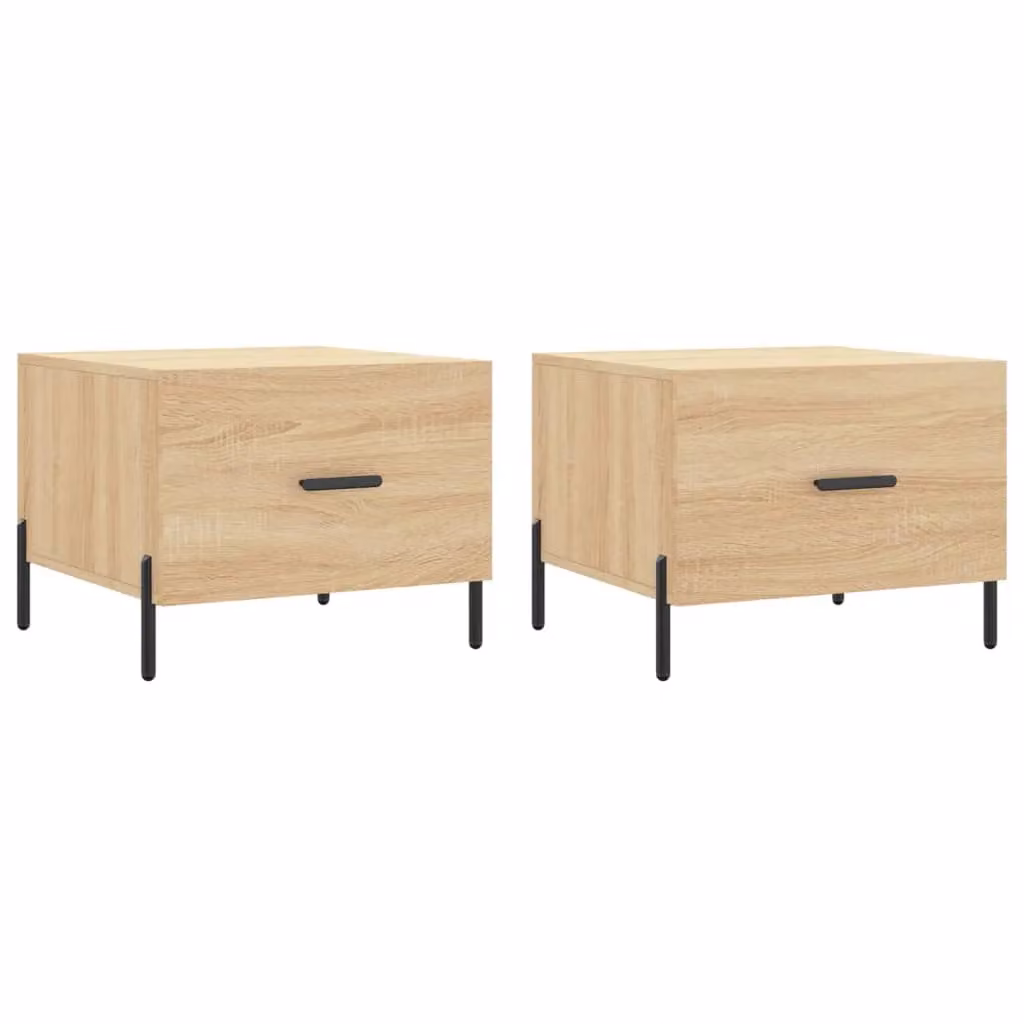 Berkfield Home Set of 2 Sonoma Oak Coffee Tables in Brown, W/D/H: 50 x 50 x 40 cm – 2