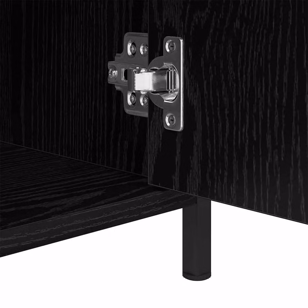 Berkfield Home Set of 2 Black Oak Bedside Cabinets, W: 40 cm, D: 42 cm, H: 60 cm – 6