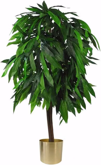 Large Artificial Potted Golden Mango Tree in Green and Yellow