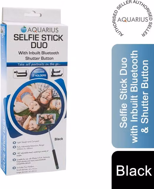 Aquarius Bluetooth Expandable Selfie Stick - Black