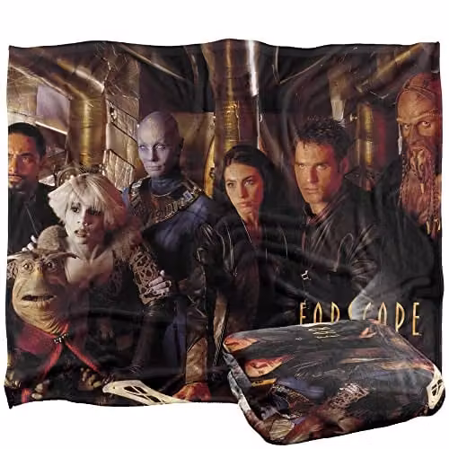 Trevco Farscape Crew Silky Touch Super Soft Fleece Throw Blanket in White, W/D/H: 152 x 127 cm – 1