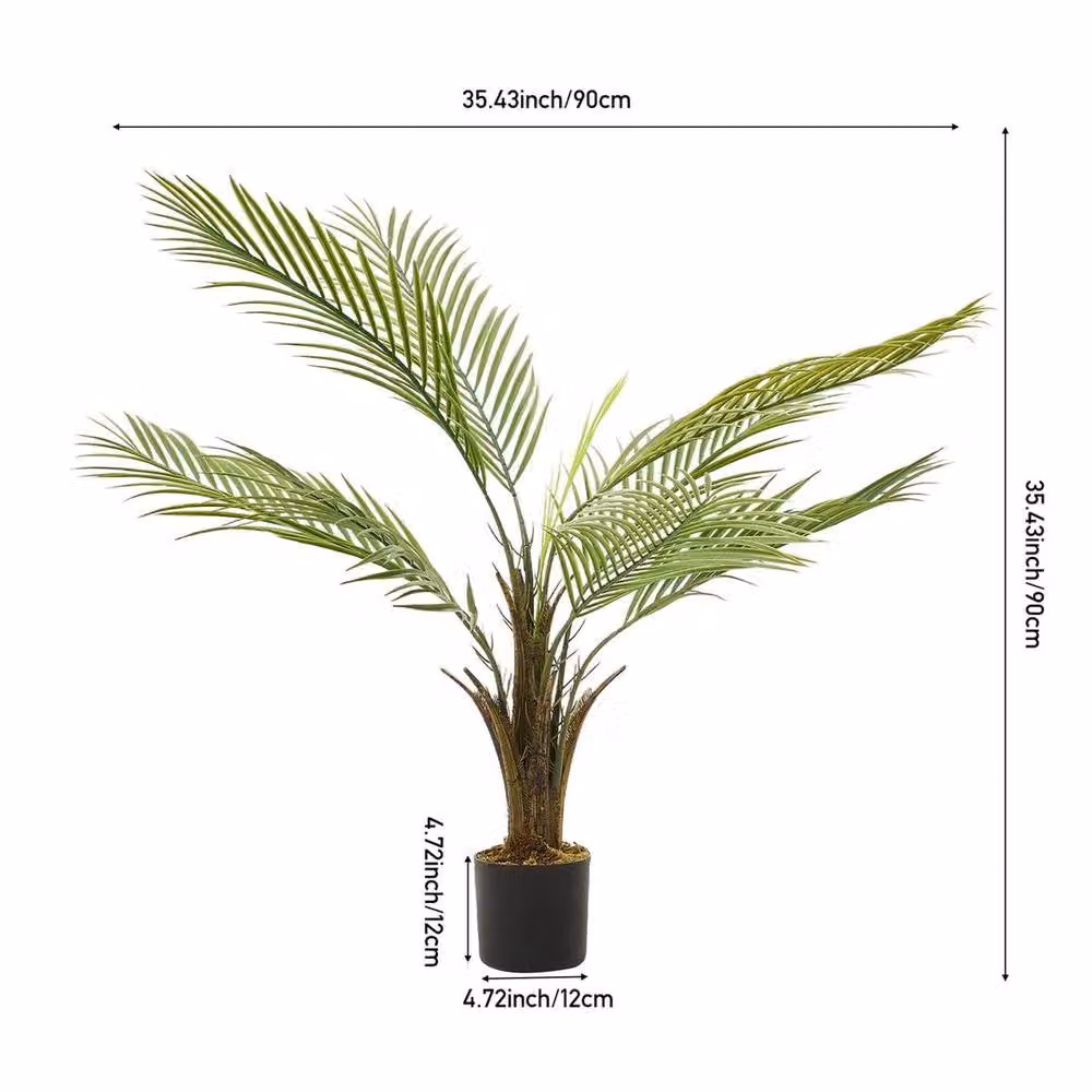 EONLION Realistic Green Artificial Palm Tree, Height: 100 cm – 2