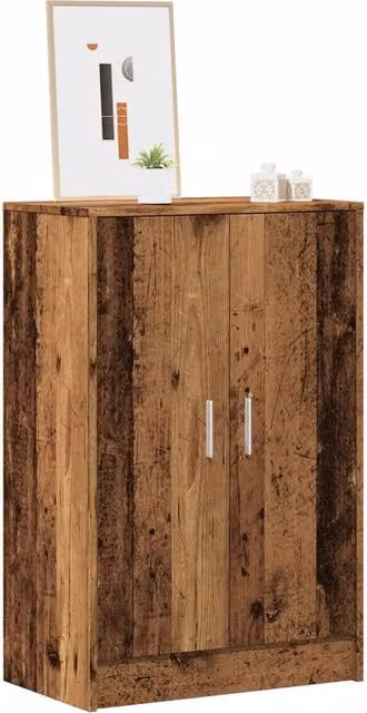 Berkfield Home Shoe Cabinet in Old Wood Brown, W/D/H: 60 x 35 x 92 cm – 1