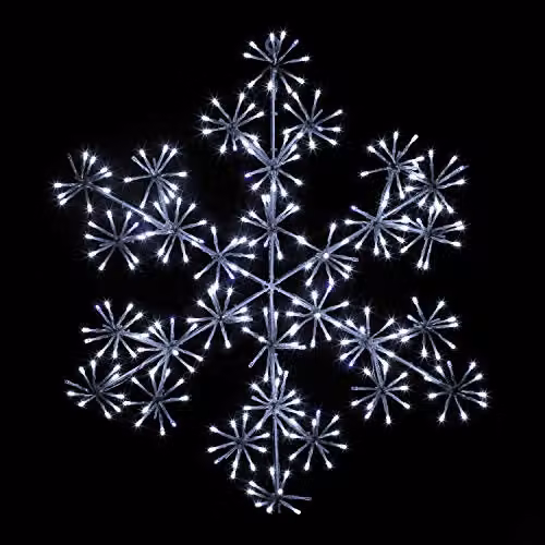 The Christmas Workshop 70569 Starburst Snowflake Christmas Lights with 300 Blue and White LEDs, 60 cm – 5