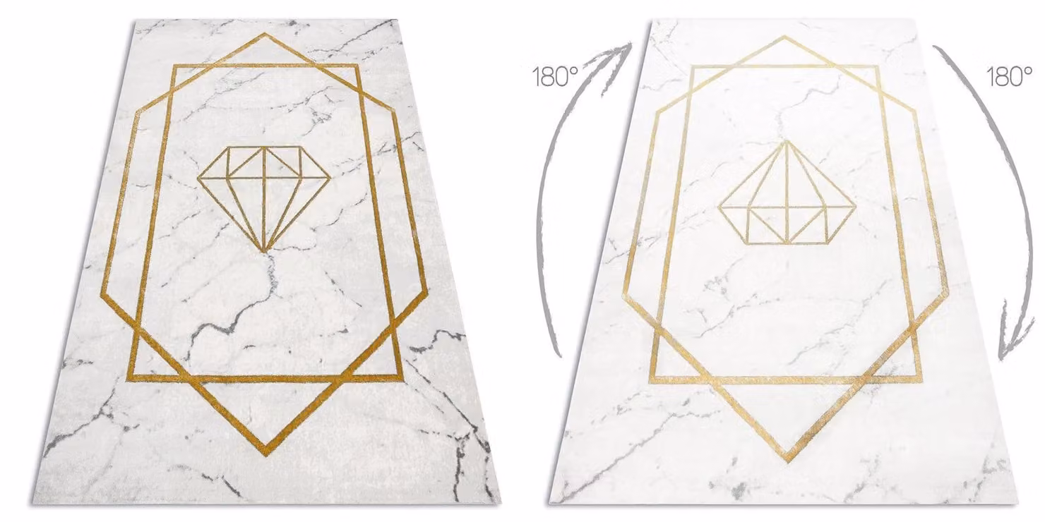 RugsX Emerald Rug in Yellow and White, W: 200 cm, D: 290 cm