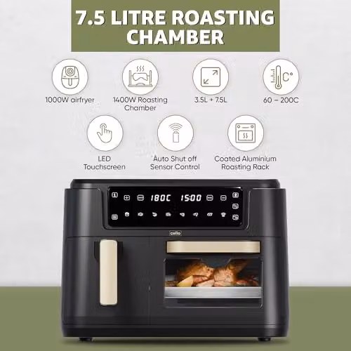 Cello 11 Litre Dual Zone Digital Air Fryer and Oven in Black – 5
