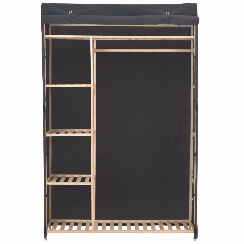 Berkfield Home Grey Fabric Wardrobe with Roll Shutter Doors, W/D/H: 110 x 40 x 170 cm – 2