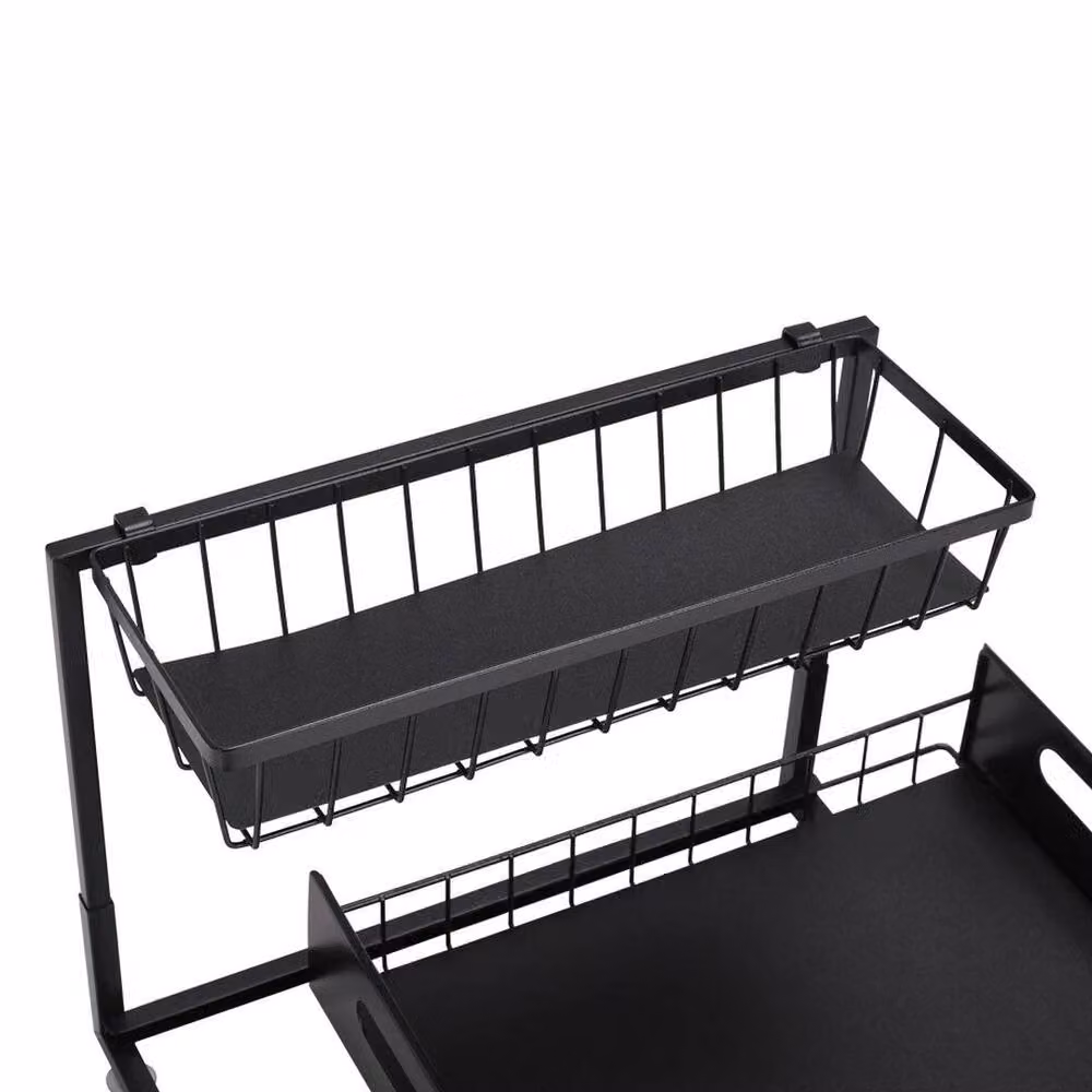 EONLION Under Sink Shelf Organiser Basket in Black, Width: 100 cm – 3