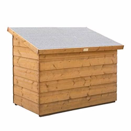Rowlinsons Shiplap Timber Patio Chest in Brown, W: 120 cm, D: 72 cm, H: 92 cm – 1