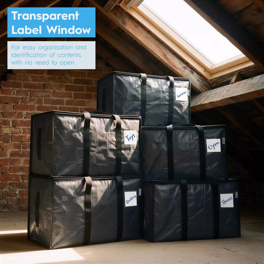 Harbour Housewares Large Heavy Duty Moving Bags, 90L, Pack of 6, Black – 5