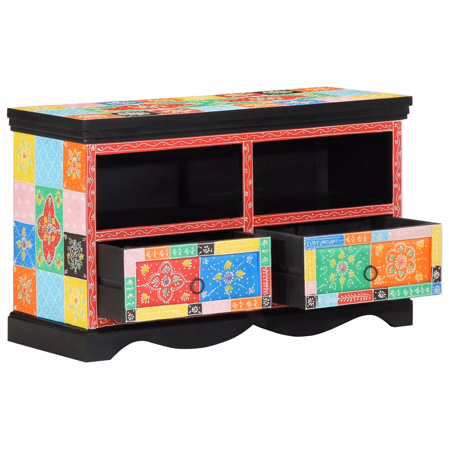 Berkfield Home Multicolour Wood Media Storage Cabinet in Black – 2
