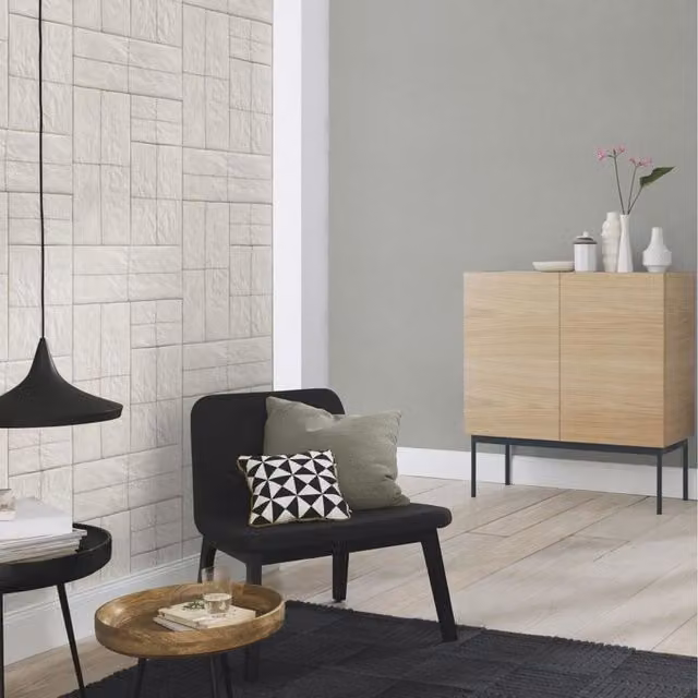 Rasch Post Packages Parcel Square String Textured Wallpaper in Grey