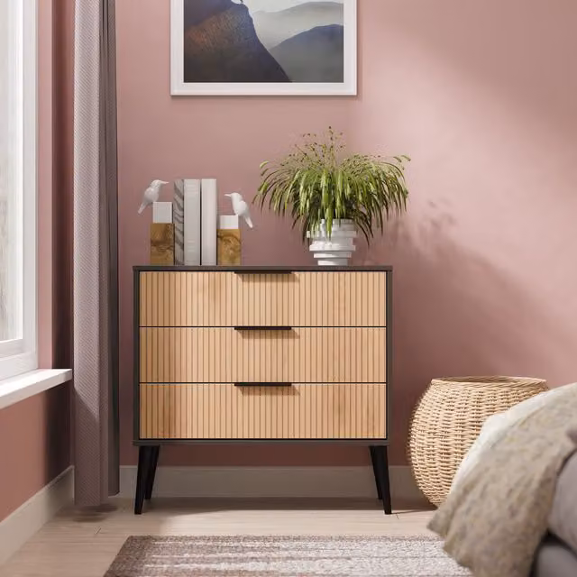 Ready Assembled 2 U Fuji 3 Drawer Chest in Grey – 1