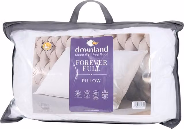 Downland Luxury Forever Full Pillow in White with Cotton and Polyester Fill