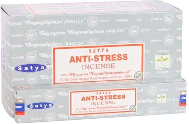 Satya KDMD 12-Pack Anti-Stress Lavender and Vanilla Incense Sticks, Brown