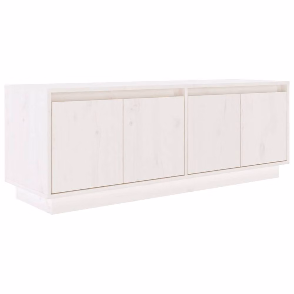 Berkfield Home White Solid Wood Pine TV Cabinet W/D/H: 110 x 34 x 40 cm – 2