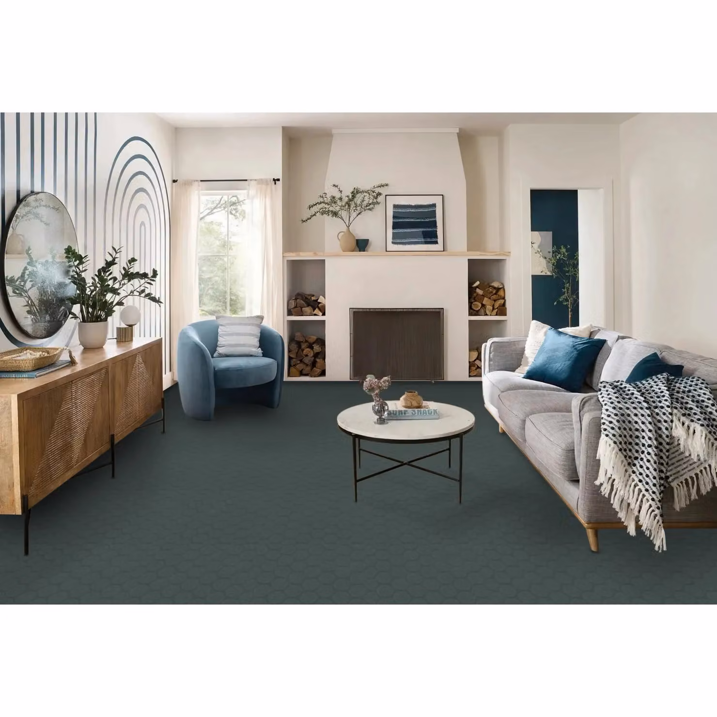 IVC Dark Grey Geometric Stone Look Vinyl Flooring Sheet, 2.0mm, W: 200 cm, L: 600 cm – 2