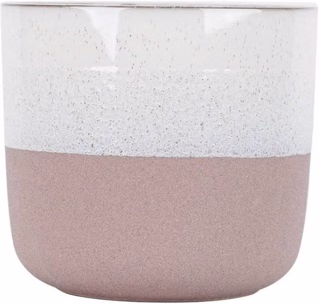KDMD Hortus Pink and White Bordeaux Stoneware Pot, H 22.5 cm x Dia 24.5 cm – 1