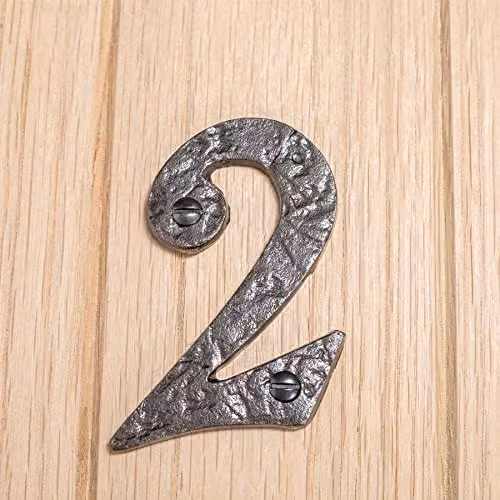 Hammer and Tongs Rustic Metal Number 2 in Black or Grey, Height: 8.5 cm – 3