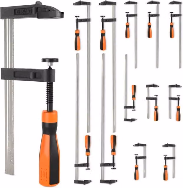 Nordara 13-Piece Heavy-Duty Quick Grip F-Clamps in Silver, W: 520 mm