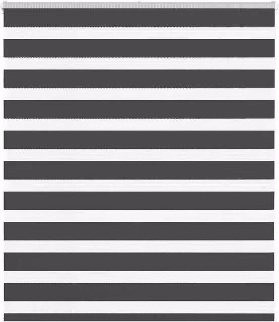 Berkfield Home Zebra Blind in Charcoal Grey Polyester, W: 120 cm, H: 100 cm