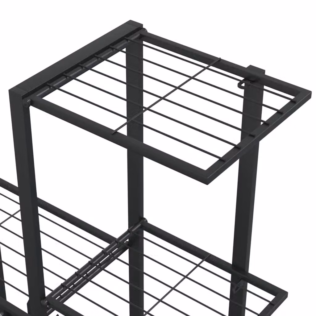 Berkfield Home Black Metal Flower Stand Planter, W/D/H: 94.5 x 25 x 88 cm – 3