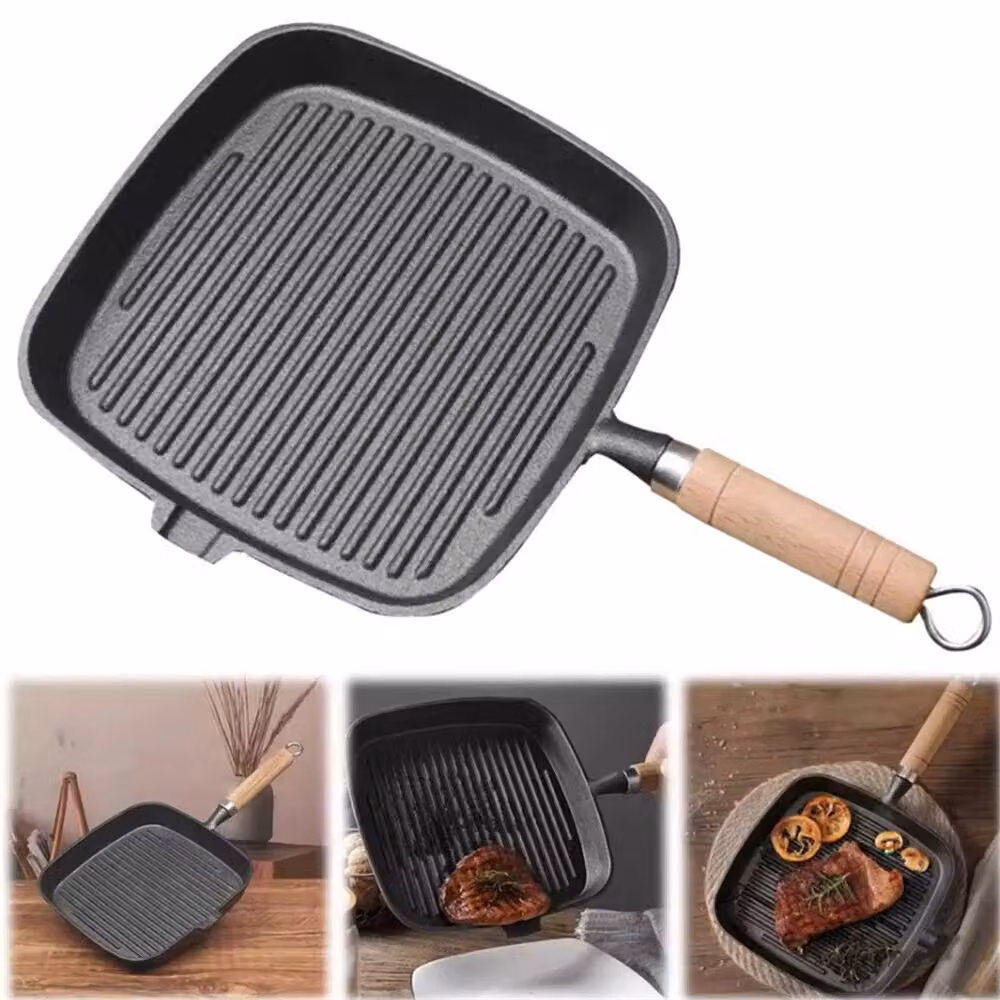Nordara Cast Iron Non-Stick Grill Pan with Pouring Spout in Black – 5