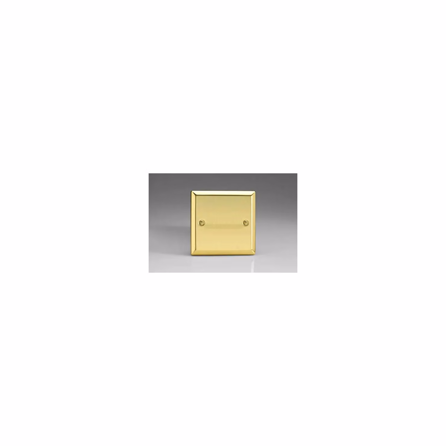 Varilight Single Flush Blank Plate in Victorian Brass Yellow – 2