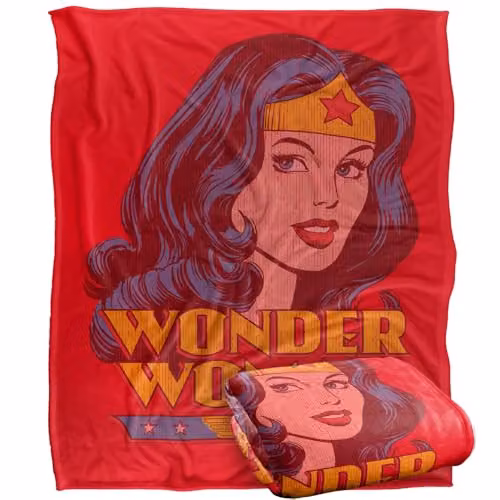 LOGOVISION DC Originals Wonder Woman Silky Touch Super Soft Fleece Throw Blanket, Multicolour, W/D/H: 127.0 x 152.4 x 1.0 cm