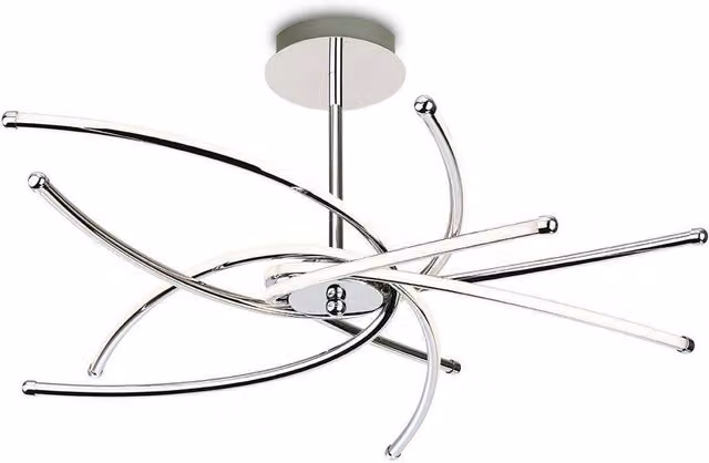 Firstlight Caprice Integrated LED Semi Flush Ceiling Light in Chrome and Grey