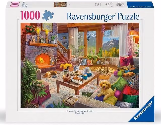 Ravensburger Cosy Cabin 1000 Piece Landscape Jigsaw Puzzle in Multicolour and White