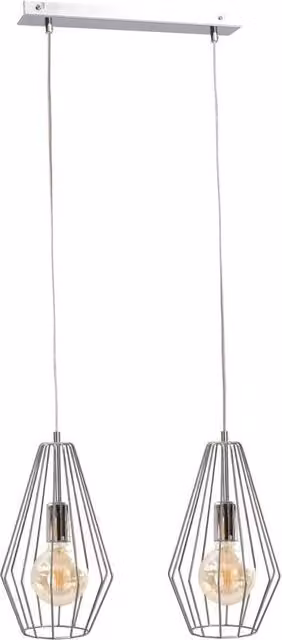 Netlighting Lex Bar Pendant Ceiling Light in Silver, 50cm, 2x E27