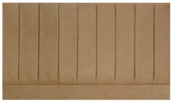 Designer Pluto Tan Faux Suede Fabric Headboard for 4ft6 Double Beds