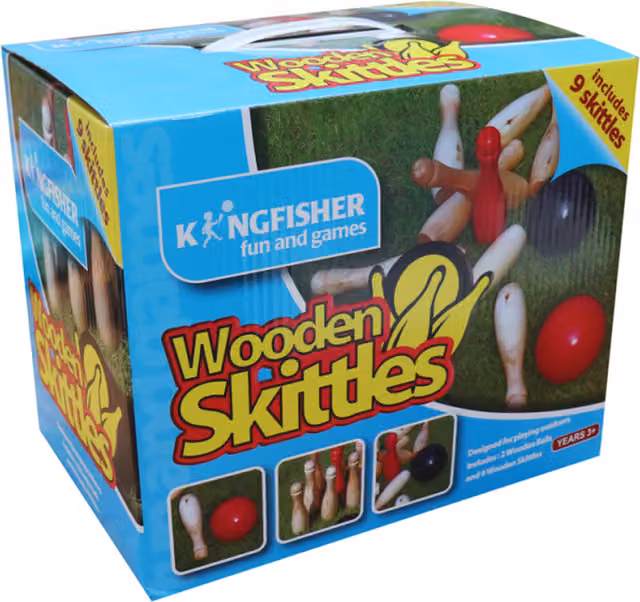 Garden Mile Kids Wooden Skittles Game in Multicolour