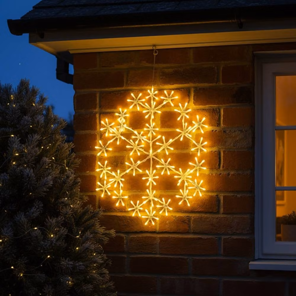 Pegdev Warm White LED Snowflake Christmas Light with 180 LEDs and 8 Modes, Height: 49 cm – 2