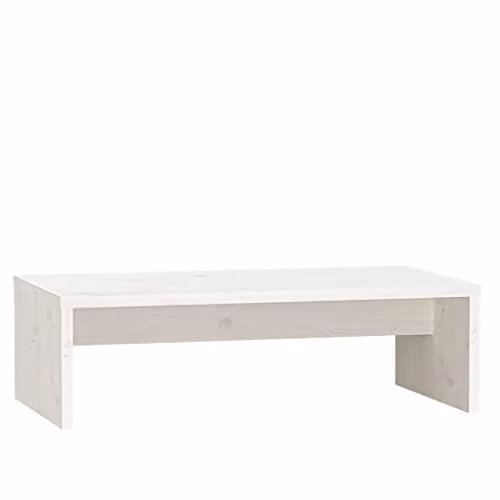 vidaXL Solid Pine Wood Monitor Stand in White – 1