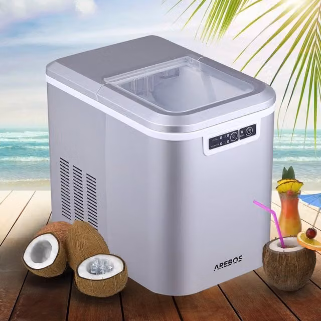 AREBOS Silver Plastic Ice Cube Maker 24hr