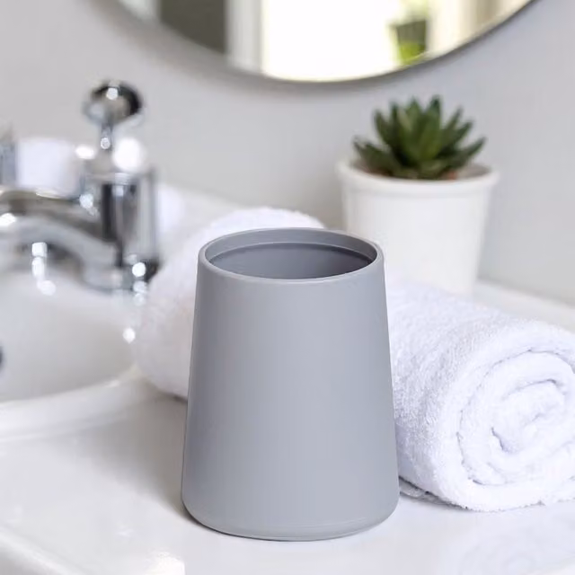 Showerdrape Garda Light Grey Bathroom Sink Tumbler