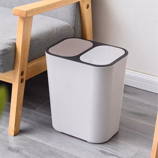Lifeideas 2 in 1 White Plastic Touch Kitchen Sorting Waste Bin