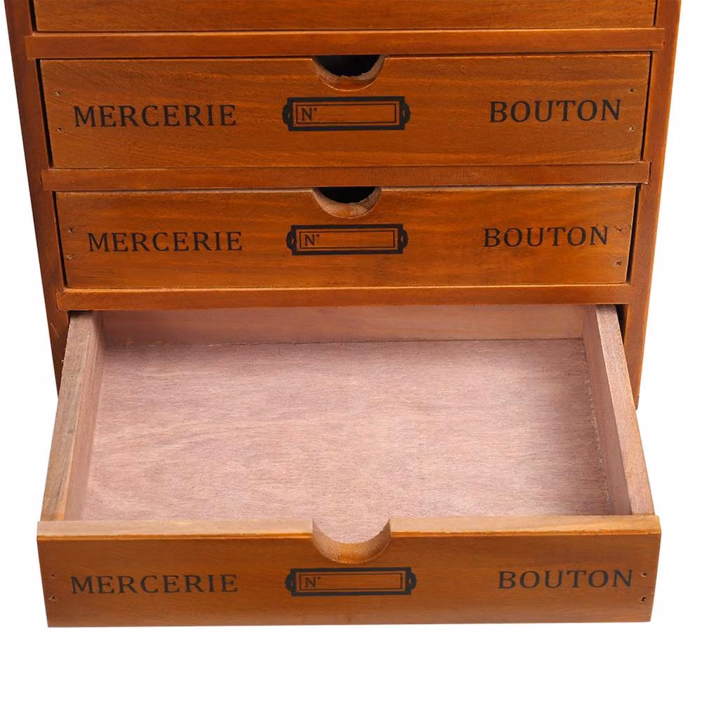Garden Sanctuary Rustic 4-Drawer Wooden Organizer Box in Brown – 4