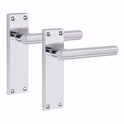 Golden Grace Victorian T-Bar Door Latch Handles, Polished Chrome, 1 Pair