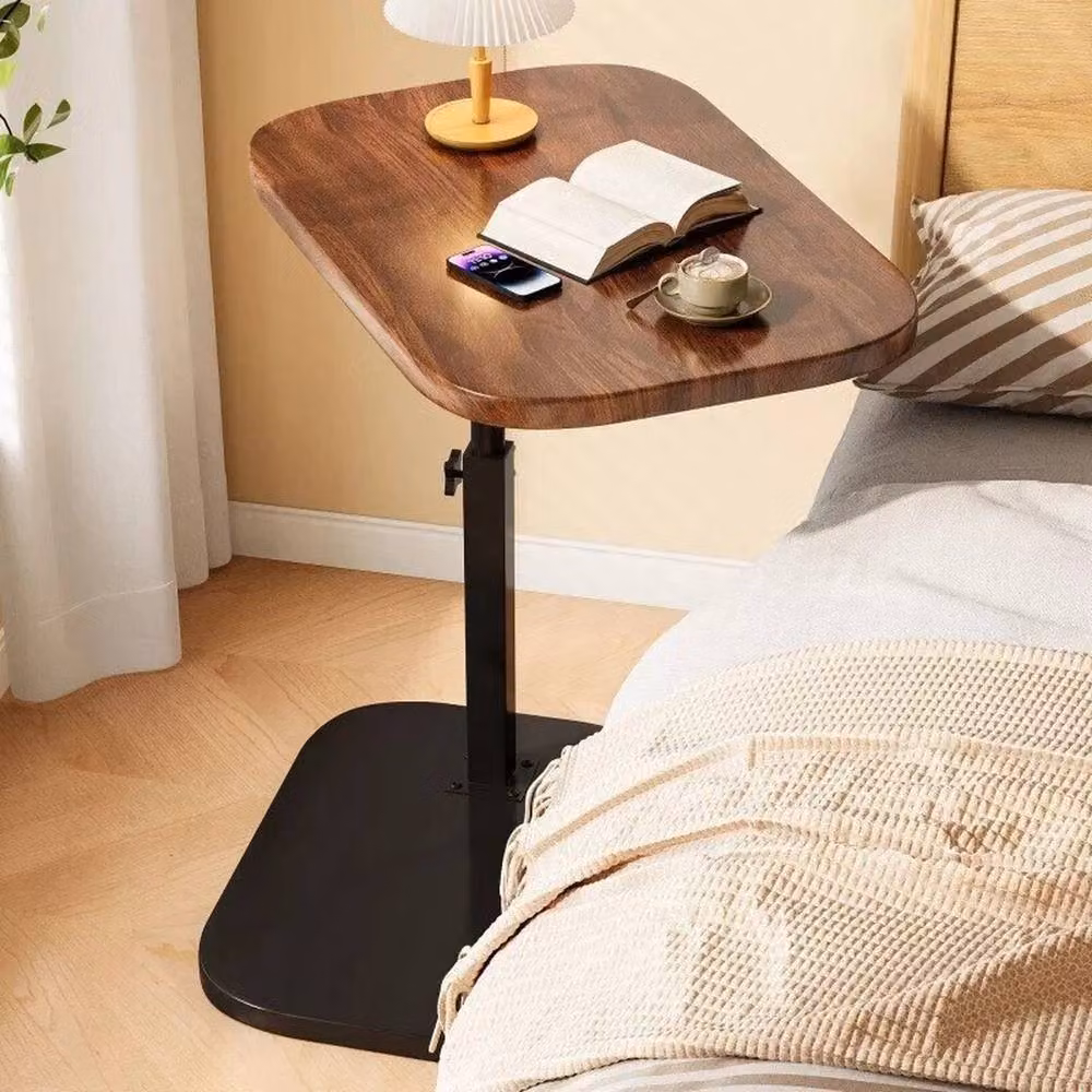 NESTLUNE Adjustable C-Shaped Sofa Side End Table in Brown – 4